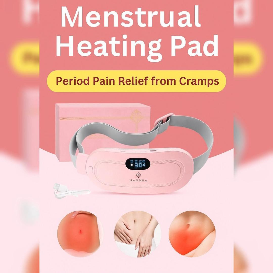 Portable Electric Period Cramp Heating Belt – Menstrual Pain Relief Massager, USB Rechargeable Heating Pad, Pink, 50ml
