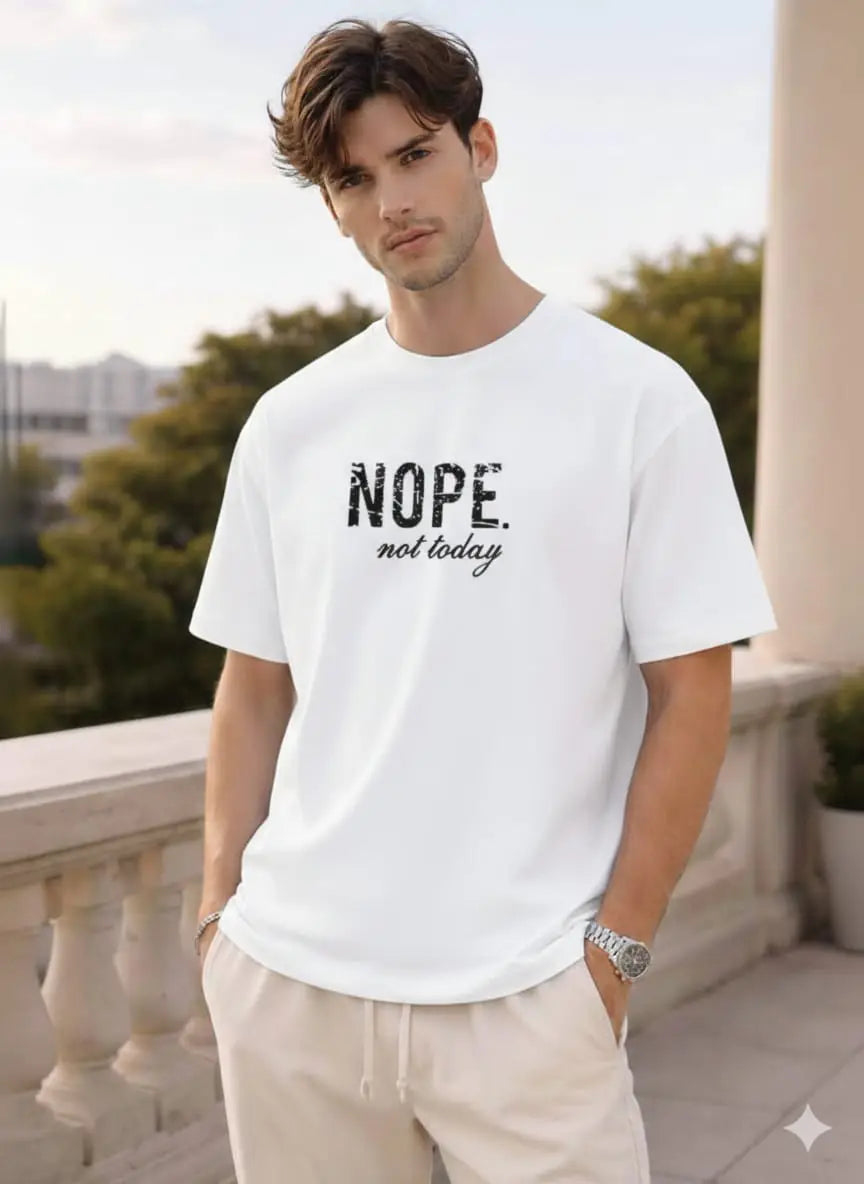 Men's "NOPE. Not Today" Oversized Graphic T-Shirt