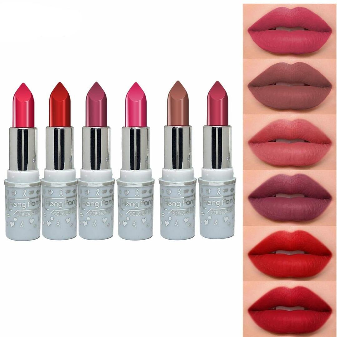 Heng Fang Matte Lipstick Set – 12 PCS Long-Lasting Color Stick